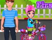 Menina Primeira Bicicleta